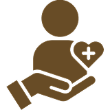 Healthcare support symbol on black background