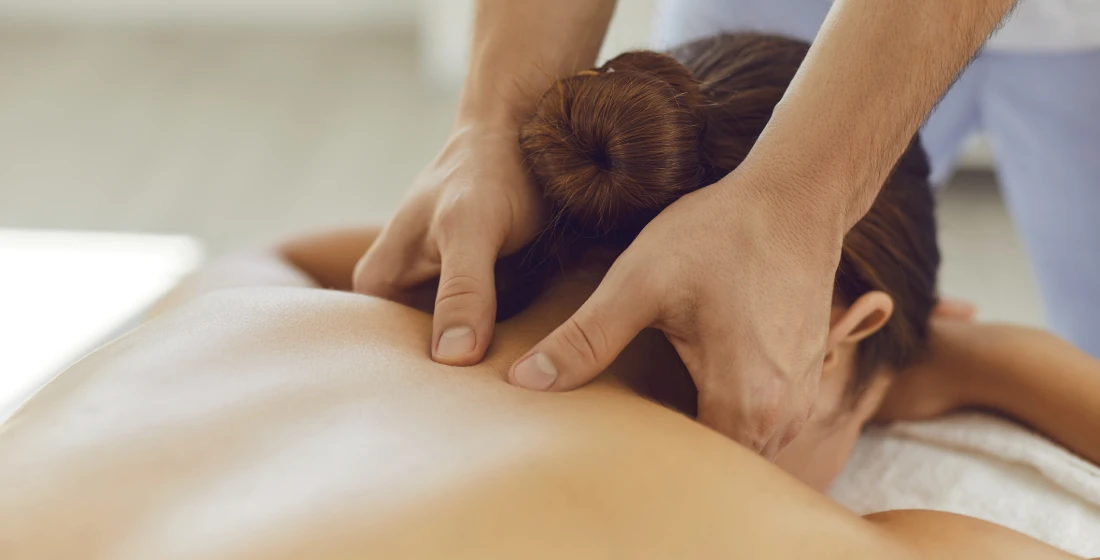 Back massage therapy session